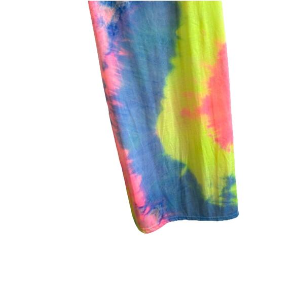 neon tie dye maxi dress M Pencil rave Beach Resort Boho Fairycore Sexy Party Y2K - Picture 4 of 6